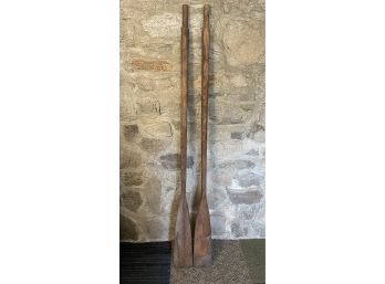 Pair Of Wooden Row Boat Oars