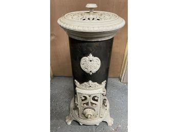 Early 20th Century Godin Original Porcelain Cast Iron Coal Stove