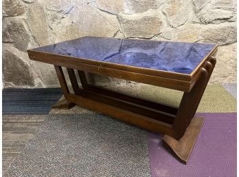 Vintage Blue Mirrored Top Coffee Table