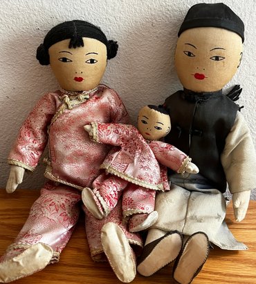 Vintage Ada Lum Cloth Doll Family