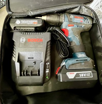 Bosch Drill With Charger Batteries And Case