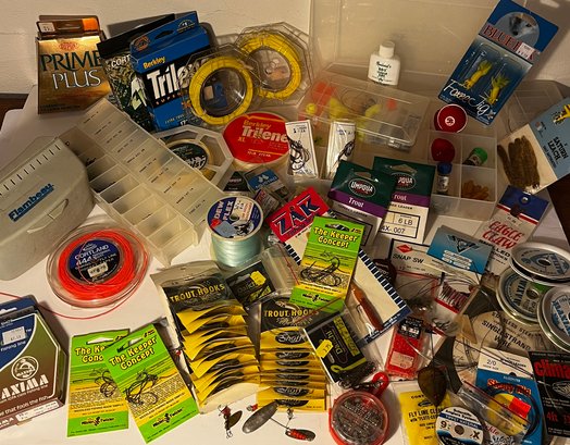HUGE  LOT Fishing Supplies In Insulated Carry Bag