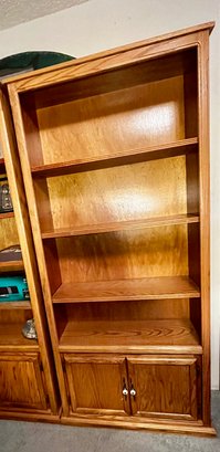 WOOD Book Shelf Adjustable 3 Shelves And Cabinet