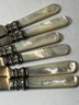 Mother Of Pearl & Sterling Handle Vintage Knives (6)