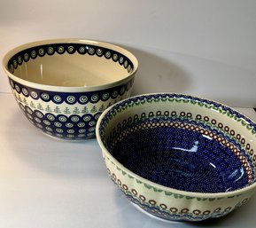 2 Boleslawcu Polish Pottery Bowls