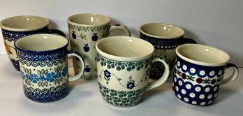 Polish Pottery Mugs Lot2
