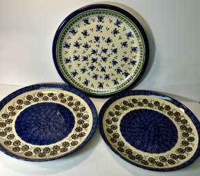 Polish Pottery 3 Plates