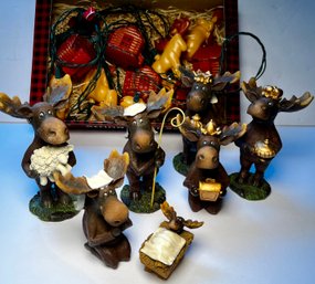 Moose Nativity  And Moose Lights