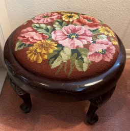 Floral Needle Point Stool