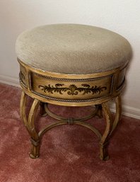 Painted Metal Cushioned Stool
