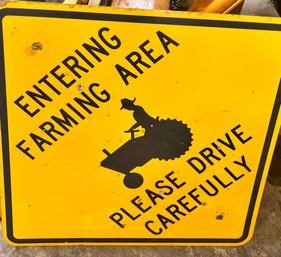 Road Sign Entering Farming Area