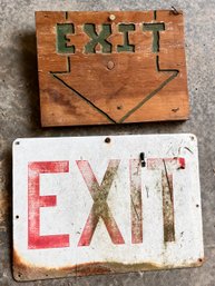 Exit Signs -wood And Metal
