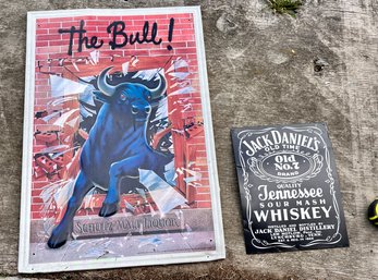 Vintage The Bull Schlitz Malt Liquor & Jack Daniels