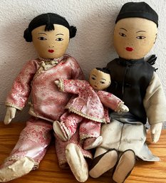 Vintage Ada Lum Cloth Doll Family