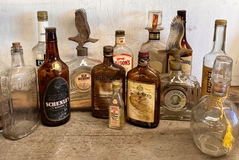 Lot Old Alcohol Bottles Whisky, Gin More