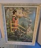 Vintage 1960's Japanese Geisha Girl In Garden  Paint By Number