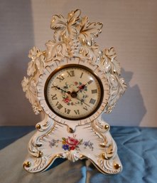 Mid Century Porcelain Electric Clock Handpainted