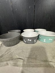 Dog Bowl Lot Of 6