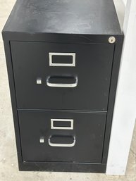 2 Draw Black  Metal File Cabinet