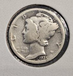 1935 Mercury Silver Dime  Coin