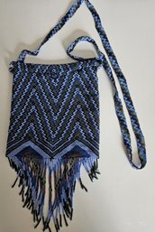 Beautiful Mediterranean Colored Beaded Tasseled Purse Shoulder Bag Crossbody