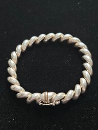 Sterling Silver 925 Italy 7' Macaroni Bracelet