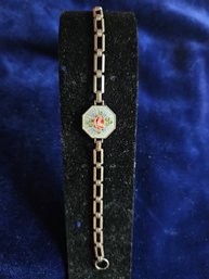 Petite Sterling Silver Guilloche Enamel Bracelet