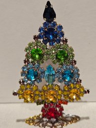 Czech Glass Rhinestone Christmas Tree 3 3/4' Decoration