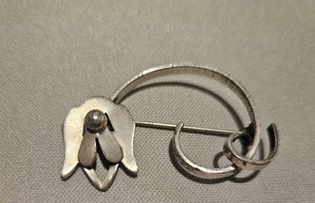 Beau Sterling Silver Dog Pin Brooch