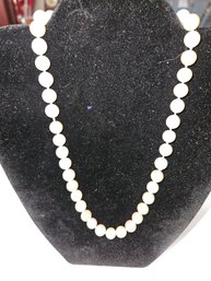 16' Hand Knotted Genuine Pearl Necklace - Sterling Clasp