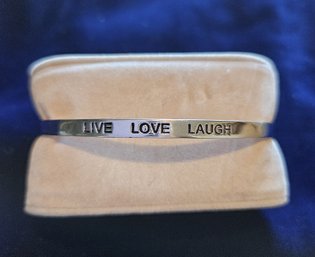 Sterling Silver Live Love Laugh Bracelet 7.9 Grams 925 FAS