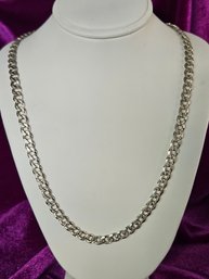 17 1/2' Sterling Silver Decorative Link Chain Necklace - 925 Italy FAS