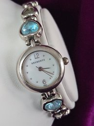 Krementz - 7 1/2' Silver Ladies Watch With Blue Hearts