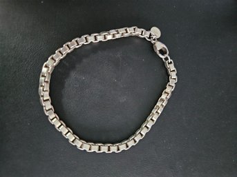 Tiffany & Co 925 Sterling Silver Box Chain 7 1/2' Bracelet 15.76 Grams