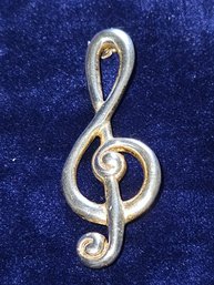 Sterling Silver Musical Treble Clef Pin Brooch