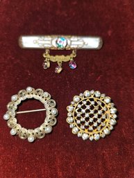 Lot Of 3 Antique Vintage Pins