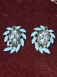 Lisner Costume Jewelry Clip-On Rhinestone Earrings