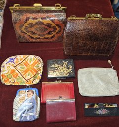 Lot Of Vintage Handbags, Coin Purses, Whiting Davis Lesco - As Is