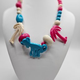 Plastic Novelty Monkey & Palm Tree Necklace