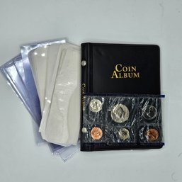 Coin Lot - 1987 U.C. Philadelphia Mint Set & Coin Album W/ Currency Sleeves & Dividers