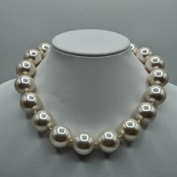 Chunky Faux Pearl Adjustable Fashion Necklace