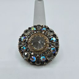 Aurora Borealis Austrian Crystal Pin Brooch - Outstanding!