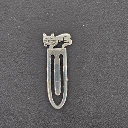 Small Sterling Kitty Cat Bookmark - 925 Mexico