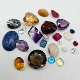 Loose Gemstone Grab Bag - Amethyst, Opal, Topaz, Etc Faceted And Cabochon