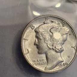 1940 - D Mercury Silver Dime Uncirculated