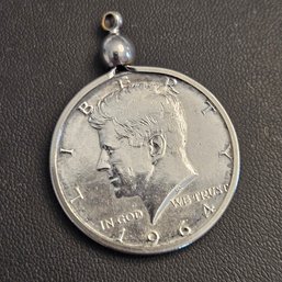 1964 Kenedy Silver Half Dollar Pendant