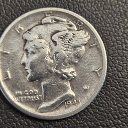 1943 - S Mercury Silver Dime