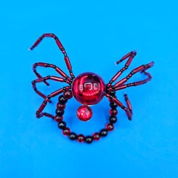 Unusual Red & Black Bead Spider Bracelet