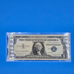 $1 U.S. One Dollar Bill Silver Certificate Series 1957B Boston Federal Reserve