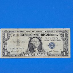 $1 U.S. One Dollar Bill Silver Certificate Series 1957 Boston Federal Reserve Blue Seal